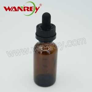 Glass Boston Round Bottle With Dropper